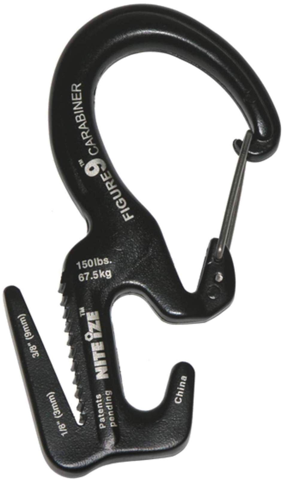 Крепление для веревки Nitelze Figure 9 Carabiner MC9L-02-01, черный - фото