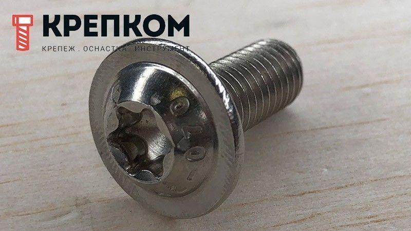 Винт с полукруглой головкой и фланцем ISO (DIN) 7380-2 TORX, нержавеющая сталь А2 - фото