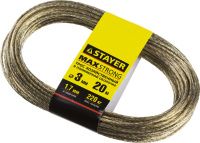 Трос хозяйственный стальной 3 мм в полимерной оболочке Max Strong Stayer 50145-3
