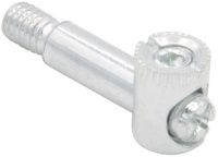 Стяжка коническая, бочонок D10/М6х13, винт М6х8, шток М6х35, белый цинк