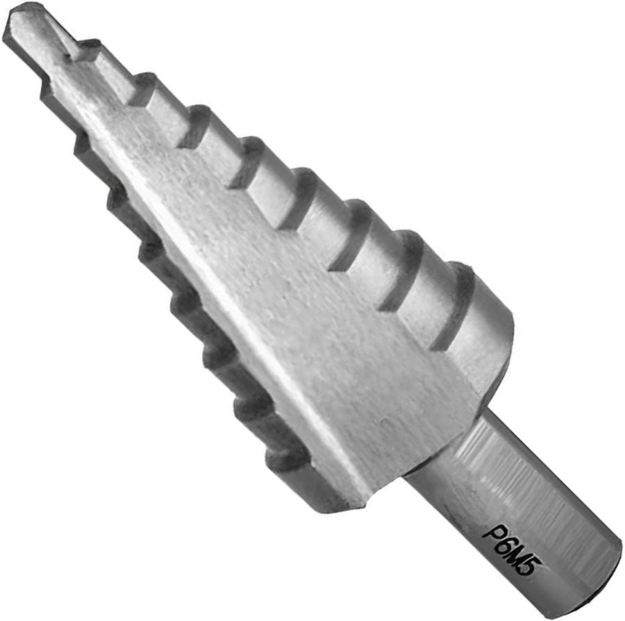 Сверло по металлу ступенчатое 6-38 мм Р6М5 TiN Волжский инструмент 5016007, в пластиковой упаковке - фото