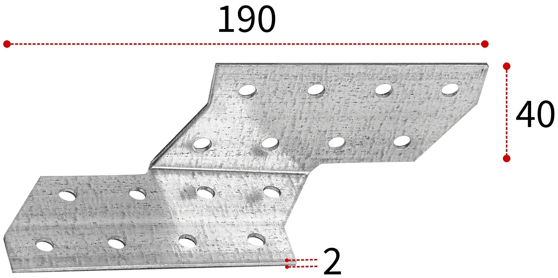 Держатель балки DB СПК 40х190х40 (правый), оцинкованная сталь - фото