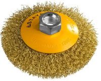 Щетка-крацовка коническая для УШМ, витая латунированная стальная проволока 0,3 мм Stayer Prof 