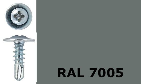 Саморез-клоп с буром 4,2х25 окрашенный, RAL 7005 (мышино-серый) - фото