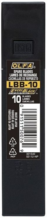 Сегментированное лезвие 18 мм OLFA Excel Black OL-LBB-10, 10 шт  - фото