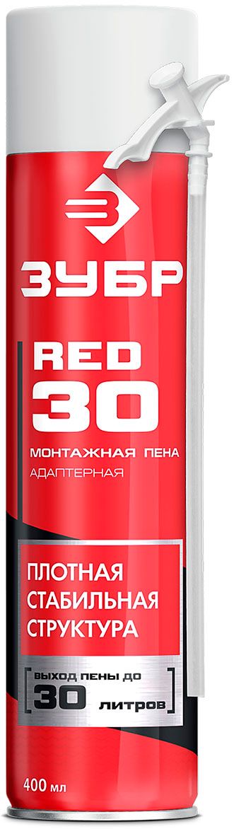 Изображение товара Пена монтажная адаптерная всесезонная, SVS, выход до 22 л, STD ЗУБР, 400 мл