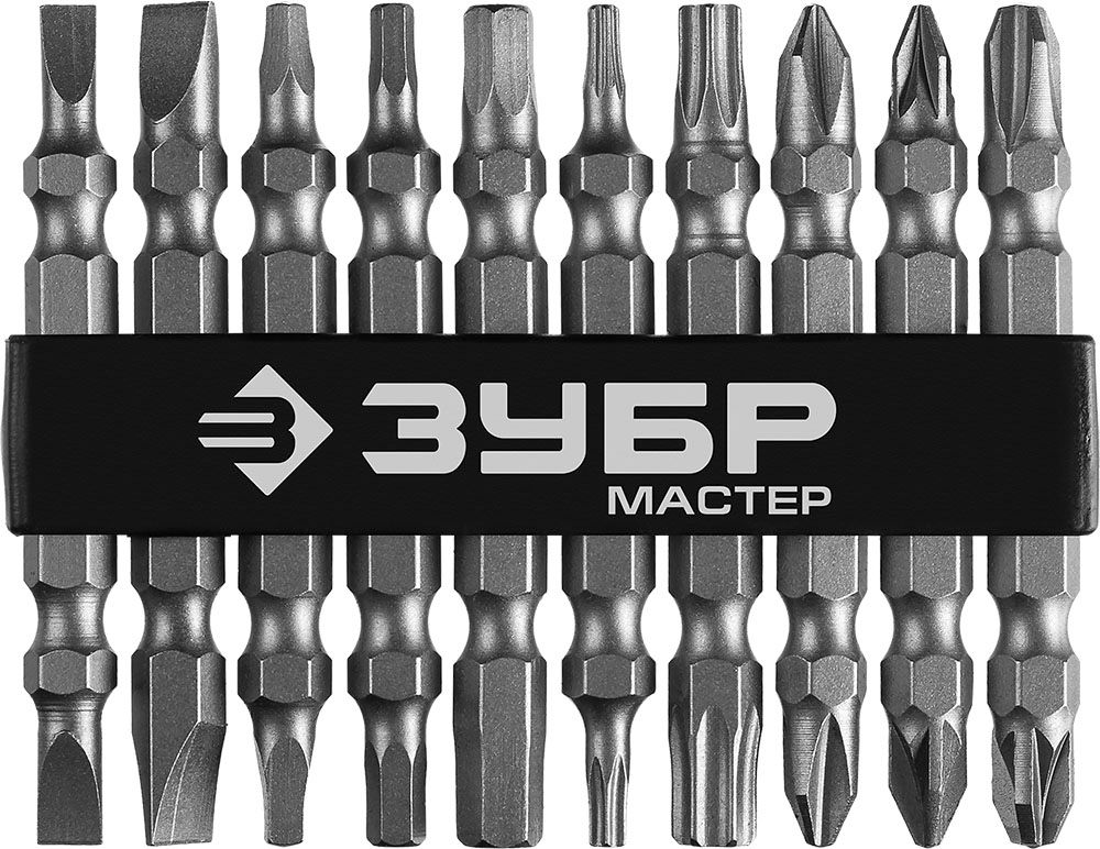 Набор бит MX-10 двусторонние ЗУБР 26089-H10, CR-V, 20 шлицов - фото