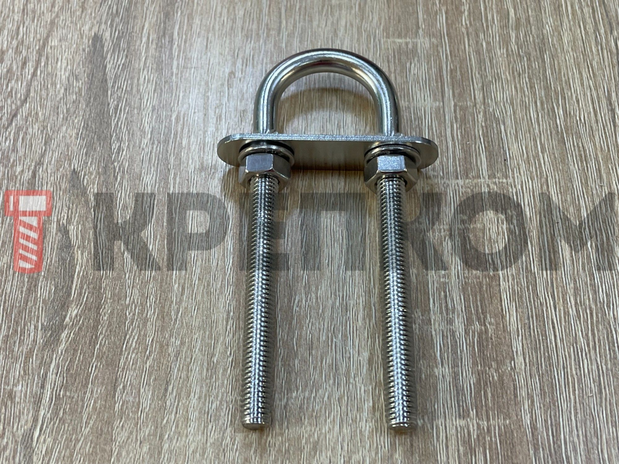 Болт-скоба U-образная с пластиной 8230, нержавеющая сталь А2 - фото