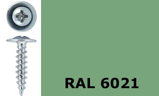 Саморез-клоп острый 4,2х25 окрашенный, RAL 6021 (бледно-зелёный) - фото