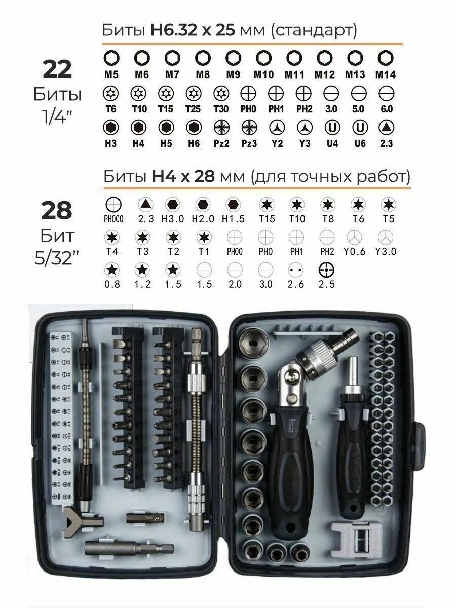 Набор инструментов mini 68 в 1 ISA T-68, IS611120 - фото