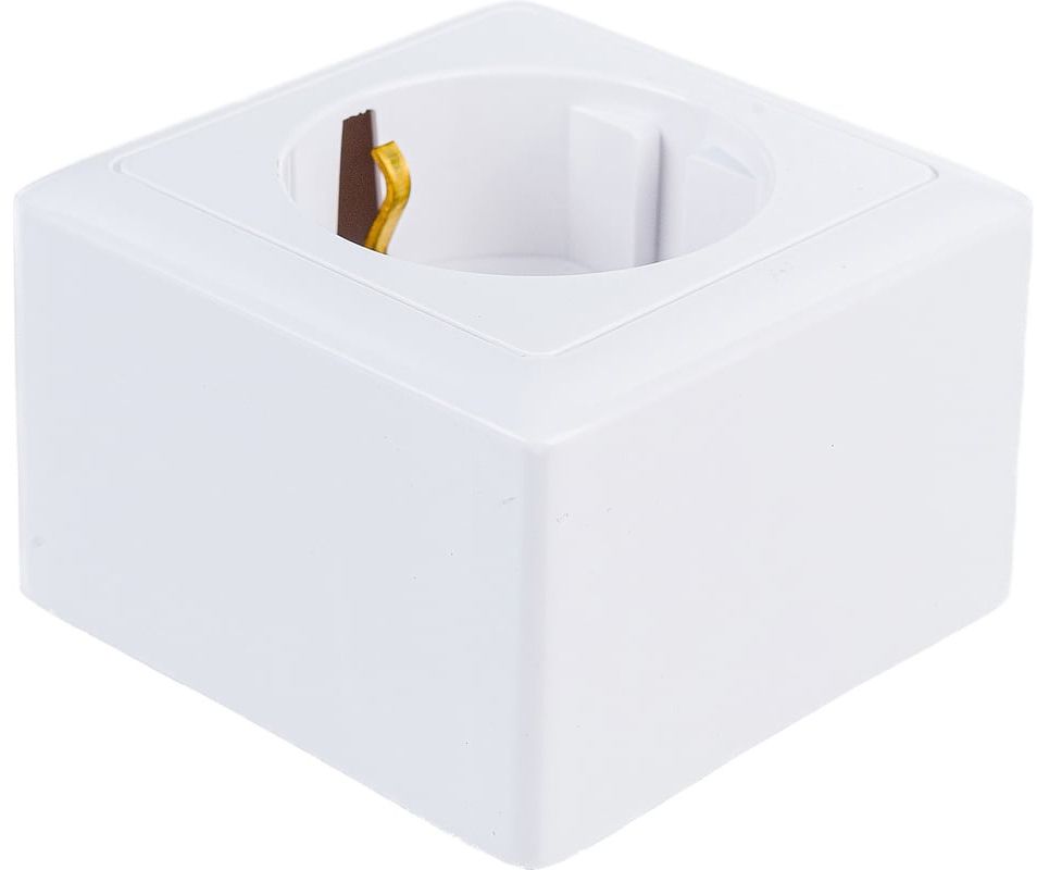 Розетка белая 1-м. ОП 16А IP20 250В с заземлением и защитными шторками Хит Systeme Electric RA16-138-B - фото