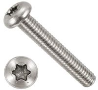 Винт резьбовыдавливающий с полукруглой головкой и шлицем TORX DIN 7500 form C, нержавеющая сталь А2