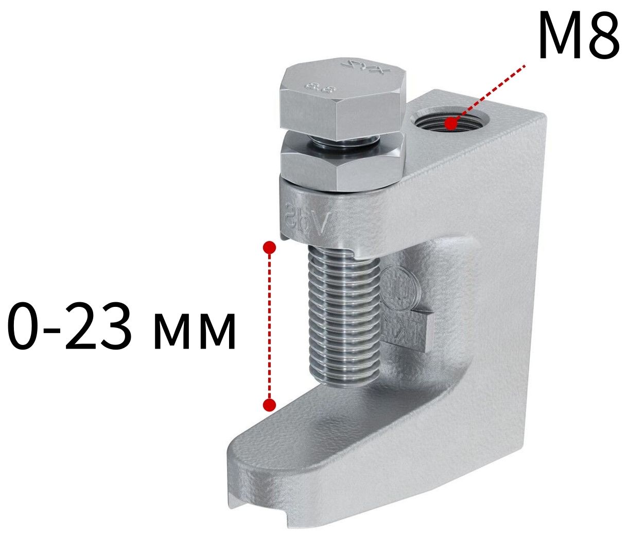 Струбцина монтажная для балок Fischer TKL М8 079687, чугун - фото