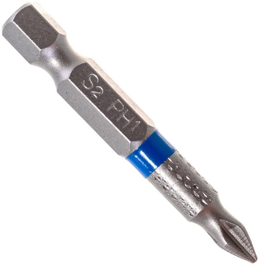 Бита крестовая PH1 длиной 50 мм магнитный наконечник с насечками, E1/4" Cutop Profi 83-342, сталь S2, 2 штуки - фото