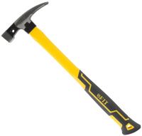 Молоток-гвоздодер с фиберглассовой рукояткой 370 гр FIT 44750