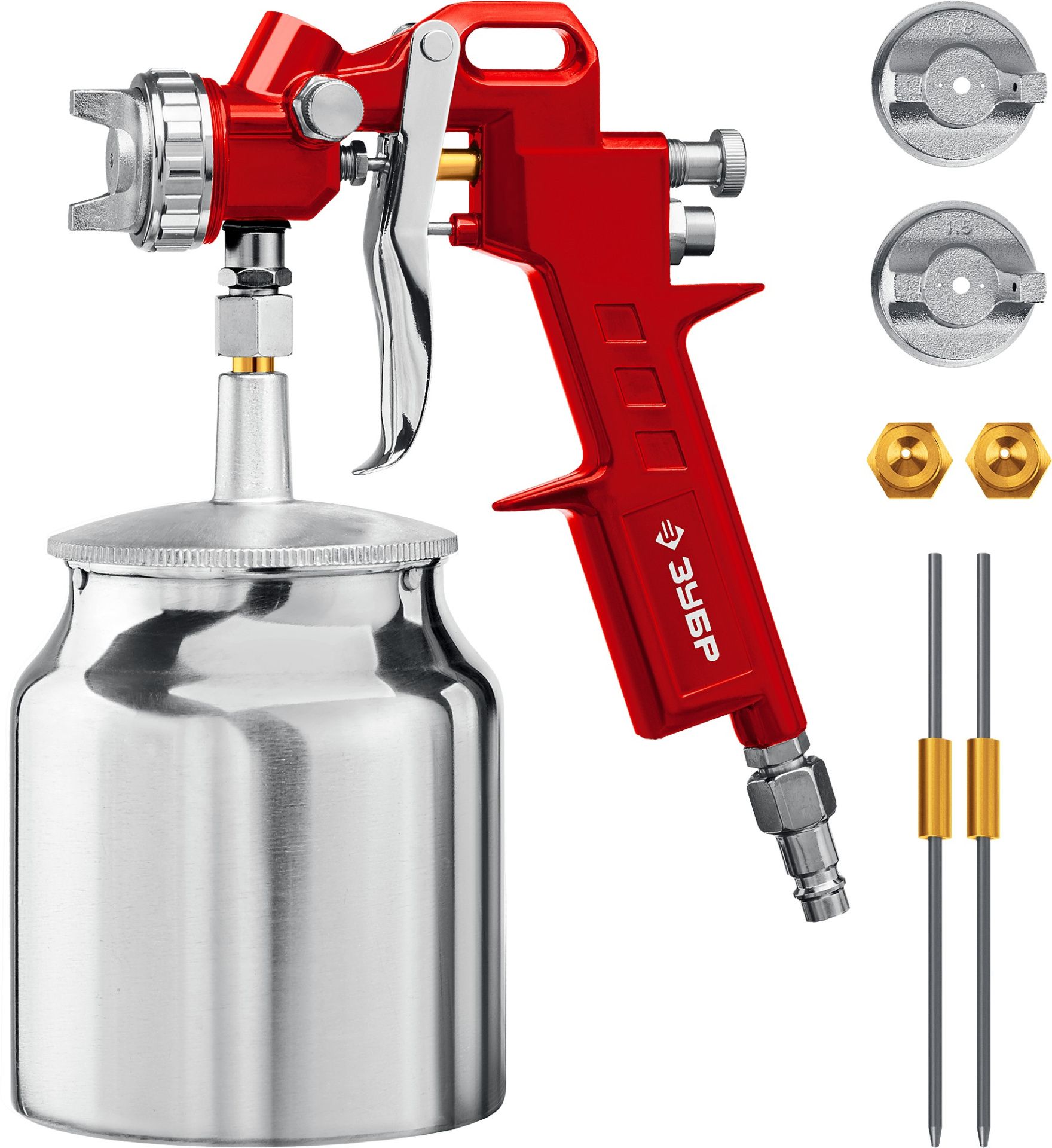 Краскопульт пневматический с нижним бачком с 3 дюзами HP MS 200N-3 ЗУБР 06457 - фото