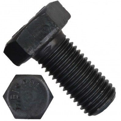 Шестигранный болт с полной мелкой резьбой М20х1,5х40 DIN 961 (ISO 8676) класс прочности 12.9, оксидированный - фото
