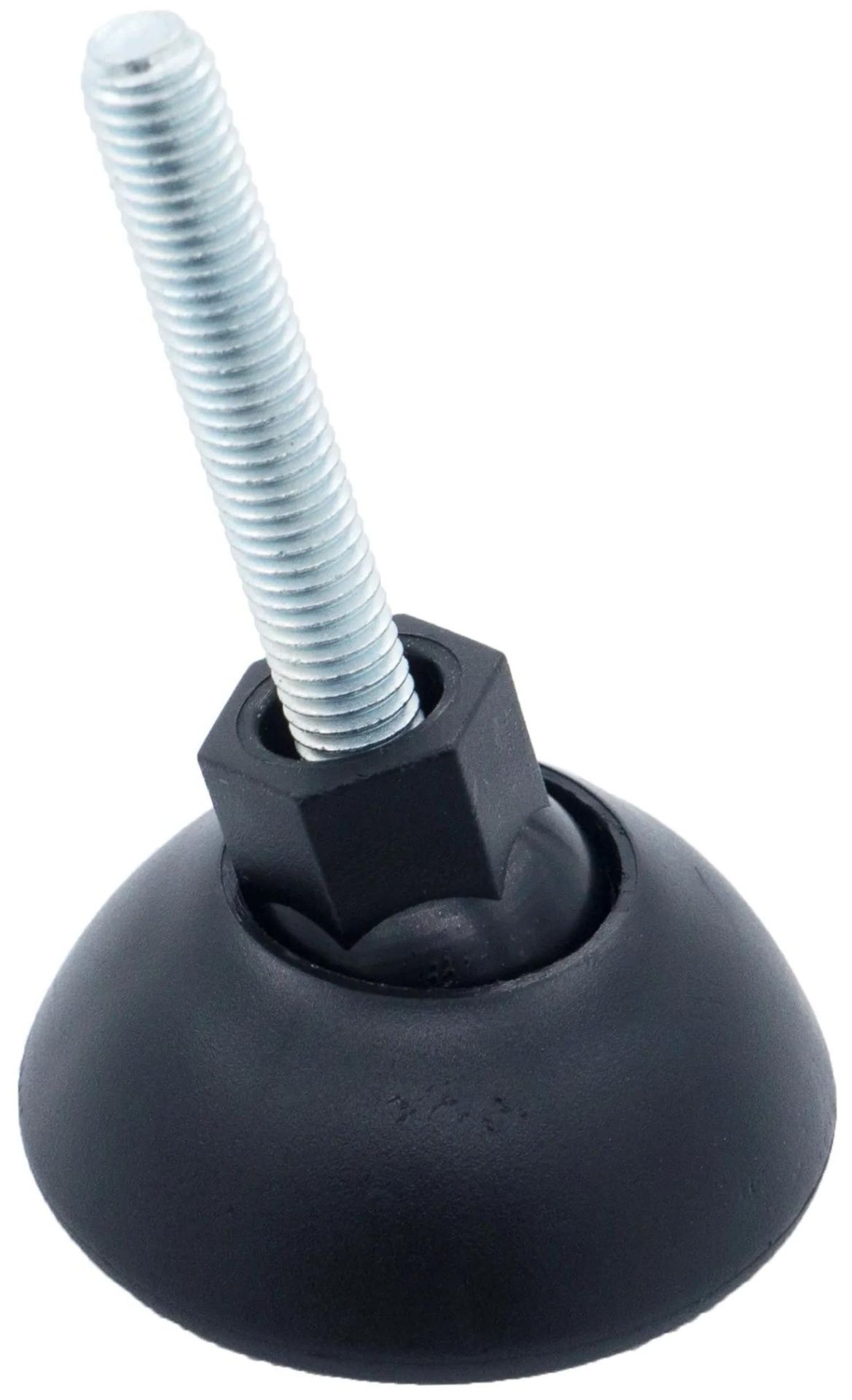 Опора регулируемая шарнирная с болтом М8х40 и основанием 49 мм 49М8-40ЧН, пластик, черная (RAL 9005) - фото