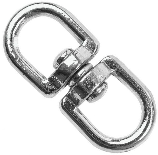 Вертлюг кольцо-кольцо 12 мм, никелированная сталь - фото