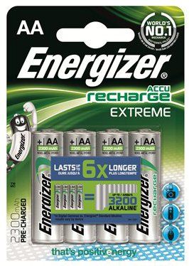 Аккумуляторные батарейки Energizer Extreme Pre-Ch R6 2300 mAh BP4 (4 шт) - фото