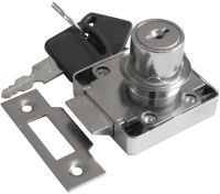 Замок мебельный автомат 19х22 мм LOCK 338 CR 3466, хромированный