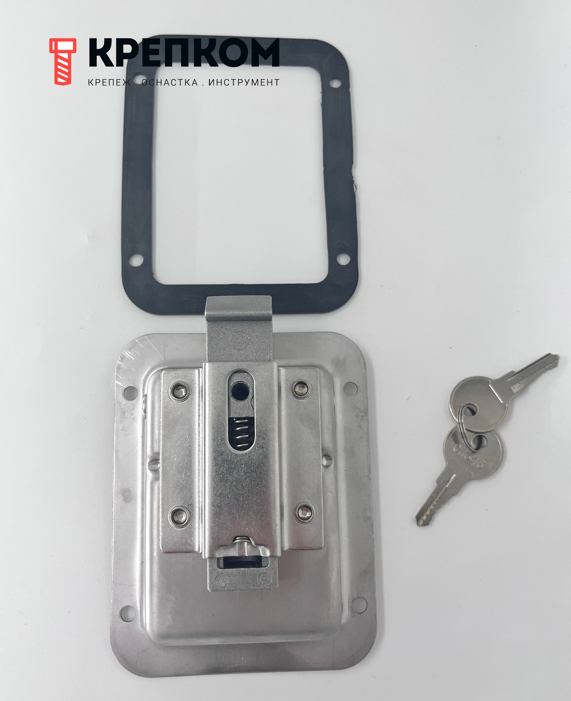 Замок внутренний с защелкой и ключом N51C, нержавеющая сталь - фото