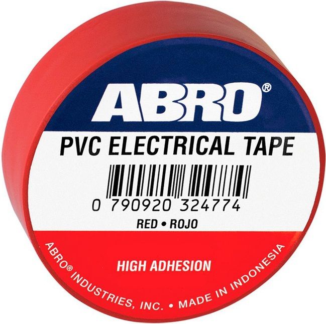 Изолента цветная с высокой адгезией Abro, ПВХ - фото