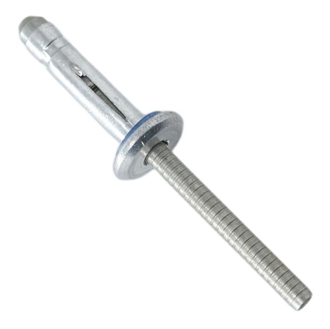 Заклепка вытяжная алюминий/алюминий со стандартным бортиком, распорная, с прокладкой 5,2х23,5 - фото