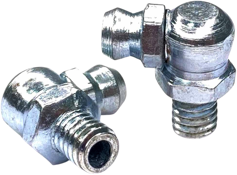 Пресс-масленка дюймовая 1/8"-28 DIN 71412 form C угловая 90°, оцинкованная сталь - фото