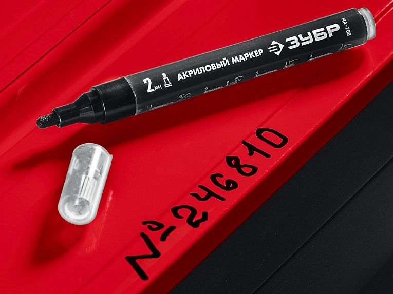 Маркер акриловый 2-4 мм черный ЗУБР МА-200 06337-2 - фото