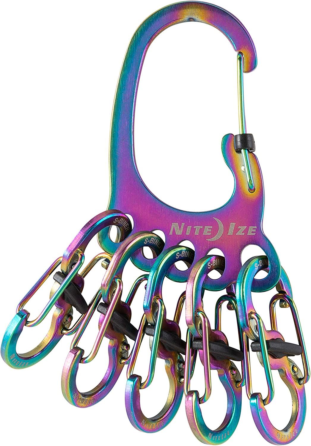 Набор карабинов Nite Ize BigFoot Locker KeyRack Spectrum KLKBF-07-R3 - фото