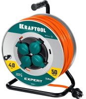 Изображение товара Удлинитель силовой на стальной катушке ПВС, 3х2,5 мм², 50 м, 4000Вт, IP44 Expert Kraftool 55089-50