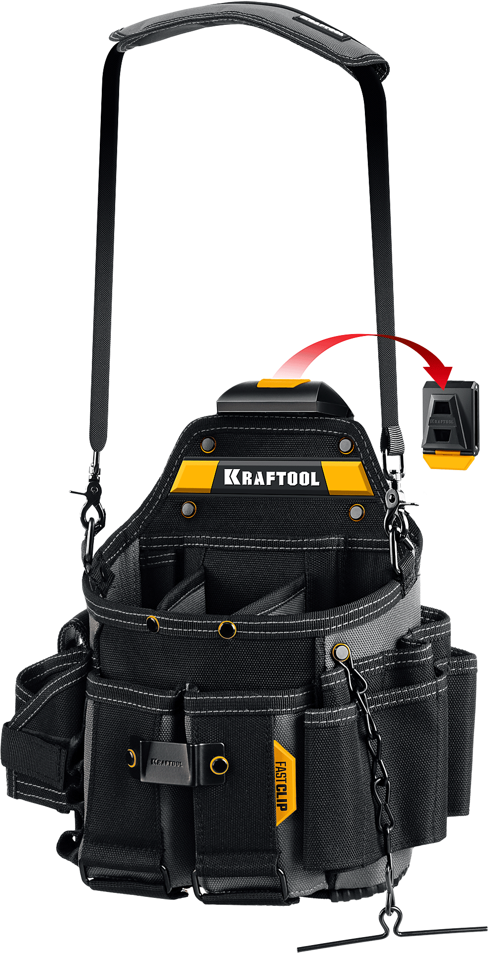 Сумка электрика с креплением FastClip KPB- 23 Kraftbuilt Kraftool 38766 - фото