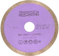 Диск алмазный со сплошной кромкой G/L по граниту 125 мм, Messer 01-22-125