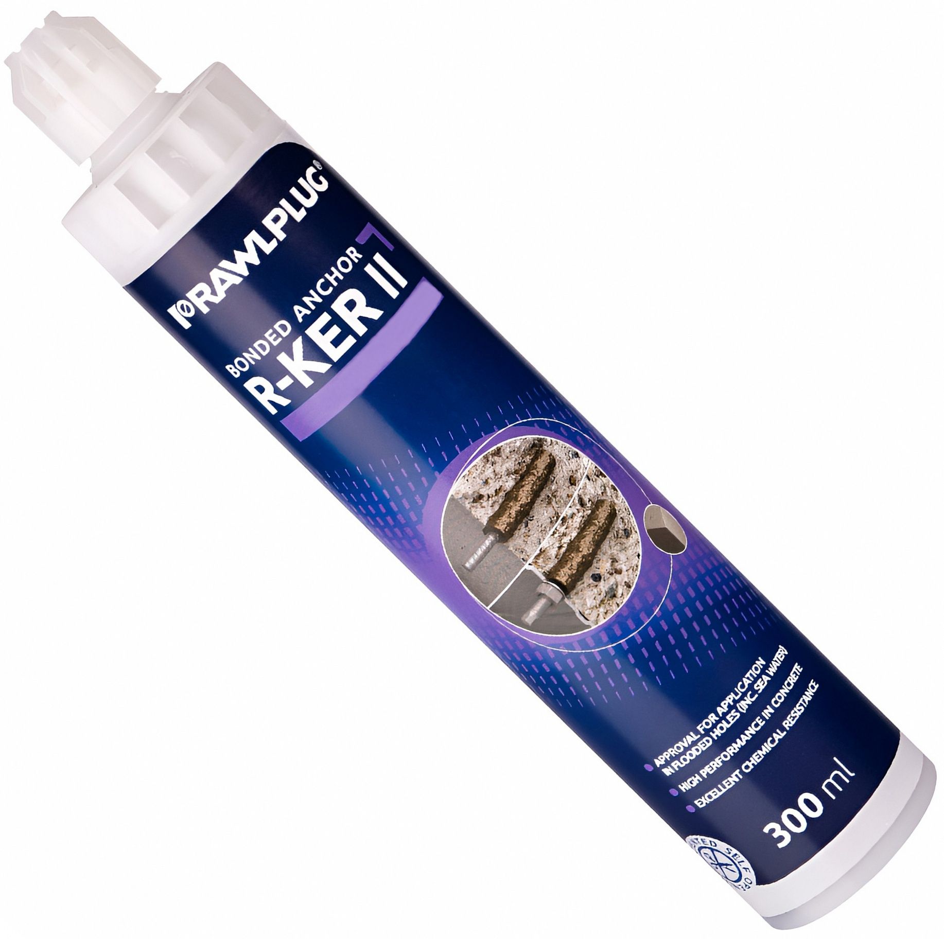 Химический анкер 300 мл Rawlplug R-KER-II-300-W, зимний, винилэстер, с насадками - фото
