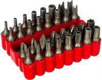 Набор бит с держателем для антивандального крепежа 25 мм CrV FIT 57855, 33 предмета 