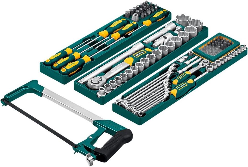 Набор инструмента универсальный 1/2"+1/4" Kraftool Grand-131 27978-H131, 131 предмет - фото