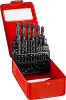 Набор сверл по металлу 1-13 мм, класс В, ЗУБР 29605-H25, сталь Р4М2, 25 штук в металлическом боксе