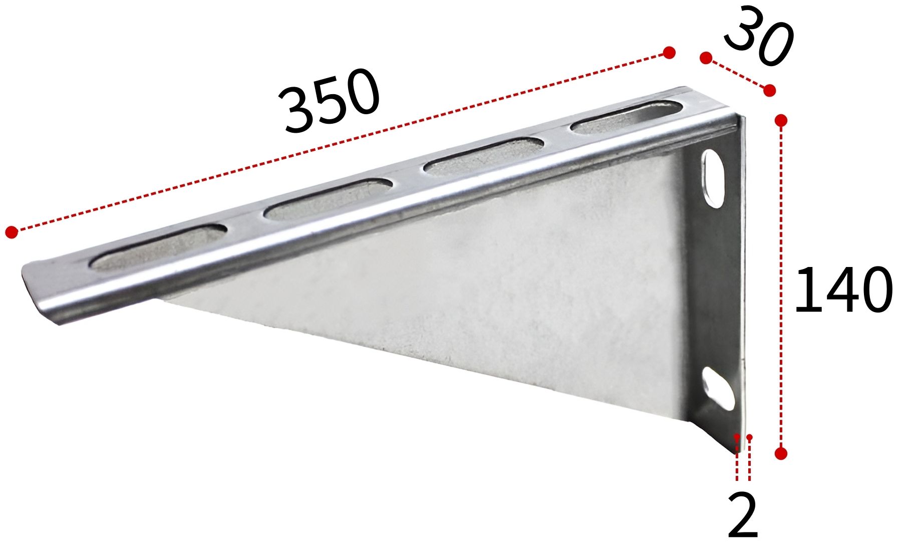Кронштейн опорный 350х140х30 мм ПТ, горячий цинк - фото