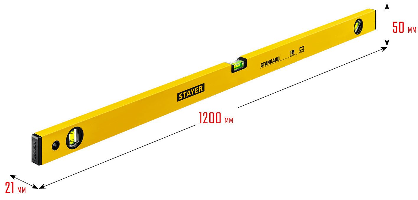 Уровень строительный с линейкой 1200 мм Stayer Standard Master 3460-120 - фото