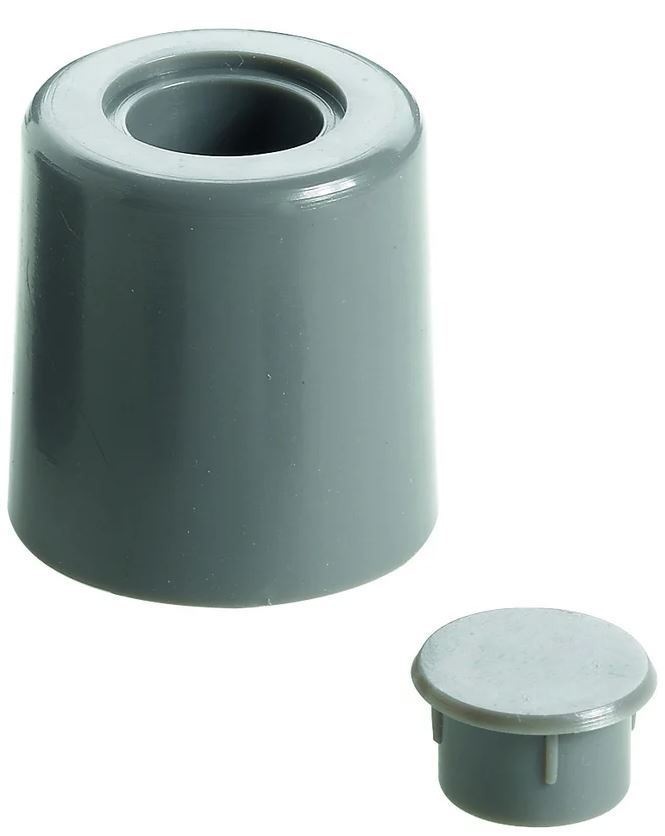 Ограничитель напольный 35х63 мм Gah Alberts 954703, серый пластик, 2 шт - фото