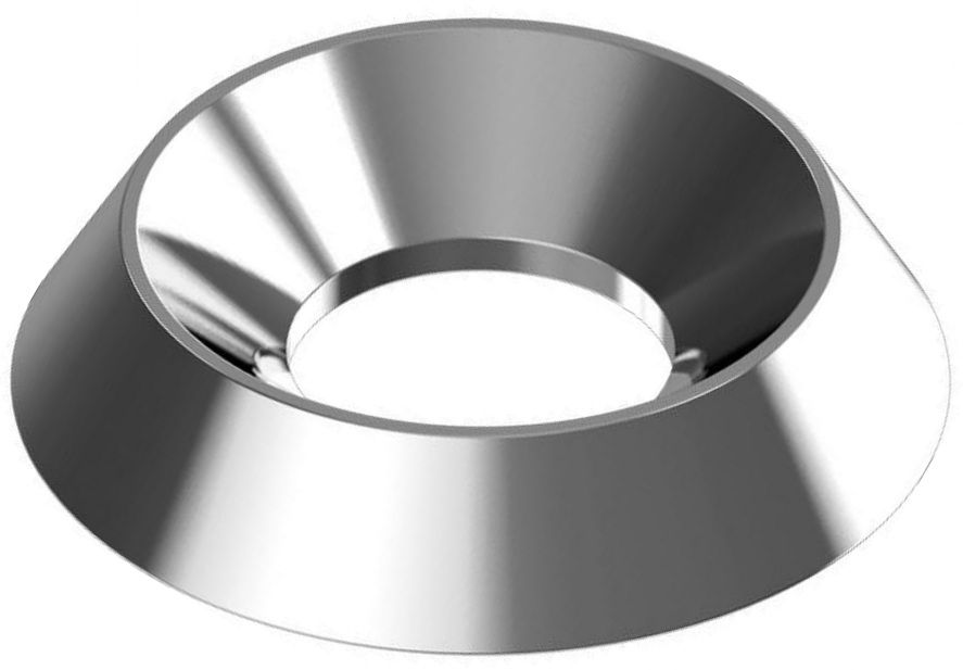 Шайба-розетка полнотелая для винтов с потайной головкой NFE 27-619 (WS9255), нержавеющая сталь А2 - фото