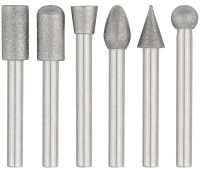 Набор шарошек сталь с алмазным напылением FIT 36482, 6 шт