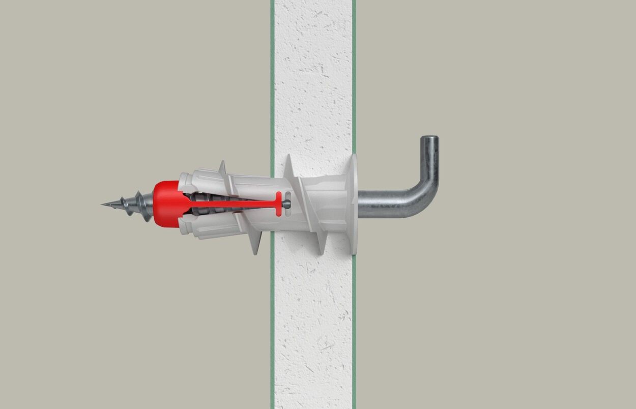 Дюбель для гипсокартона Fischer DUOBLADE WH 545685, с угловым крюком, 6 шт в блистере - фото