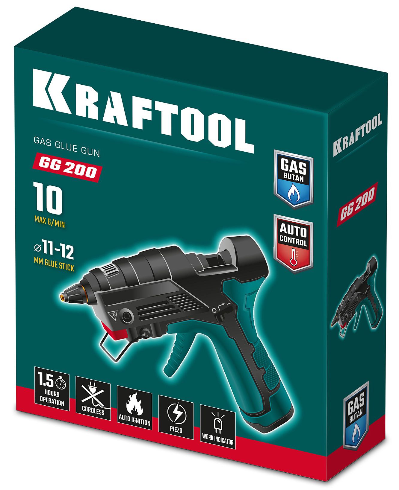 Пистолет газовый термоклеящий 200°C GG-200 Kraftool 55524 - фото