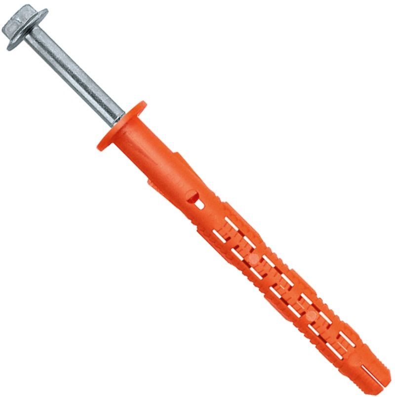 Дюбель фасадный с бортиком и шурупом с прессшайбой SW13/TX40 Fasty BFK-STBf, полиамид, горячий цинк - фото