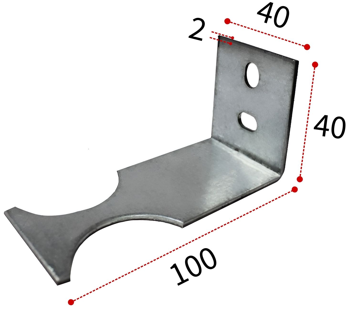 Кронштейн для радиаторов универсальный 100х40х40х2 мм ПТ, горячий цинк - фото