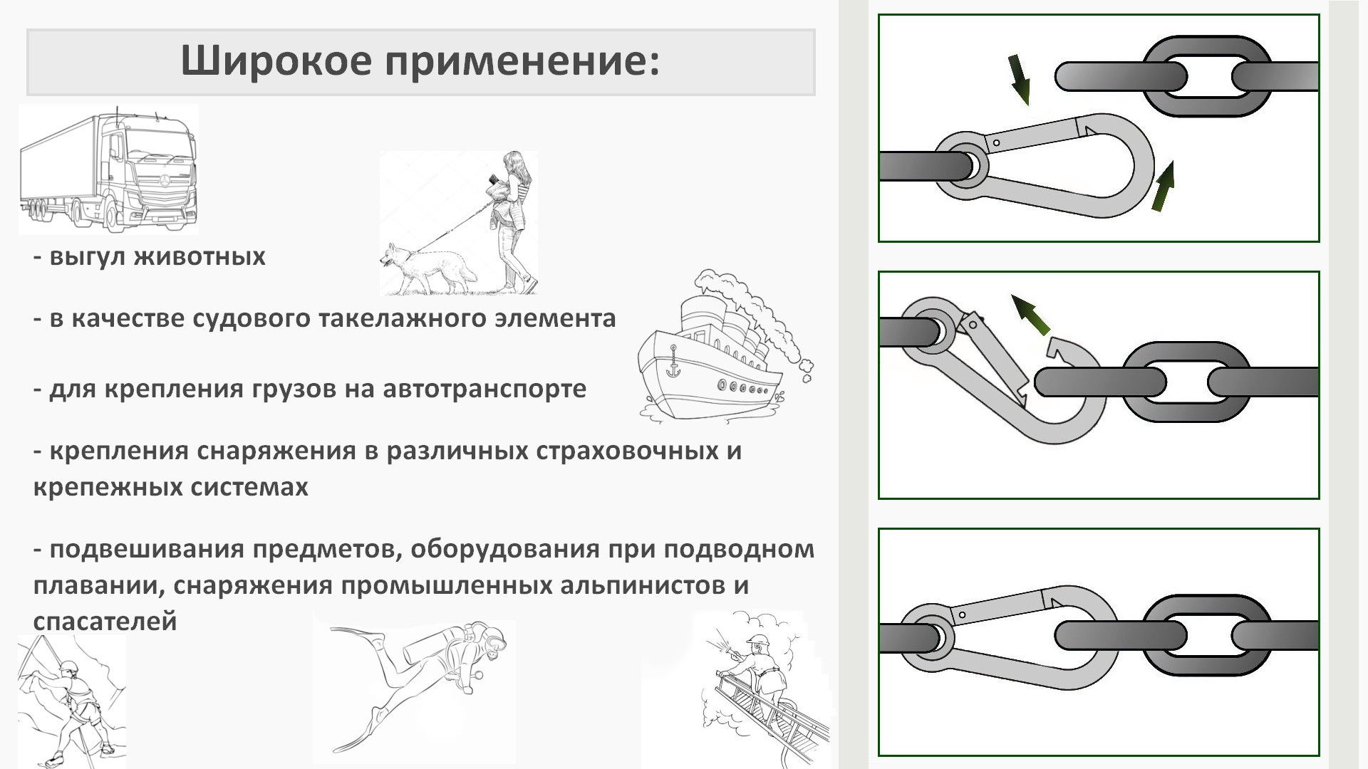 Карабин с кольцом 8250, нержавеющая сталь А4 - фото