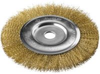 Щетка-крацовка дисковая для УШМ 200х22 мм, витая латунированная проволока 0,3 мм, ЗУБР PROF 35187-200_z01