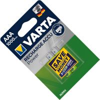 Аккумуляторы AAA 1000 мАч Varta Recharge R2U 5703301412, в блистере 2 шт